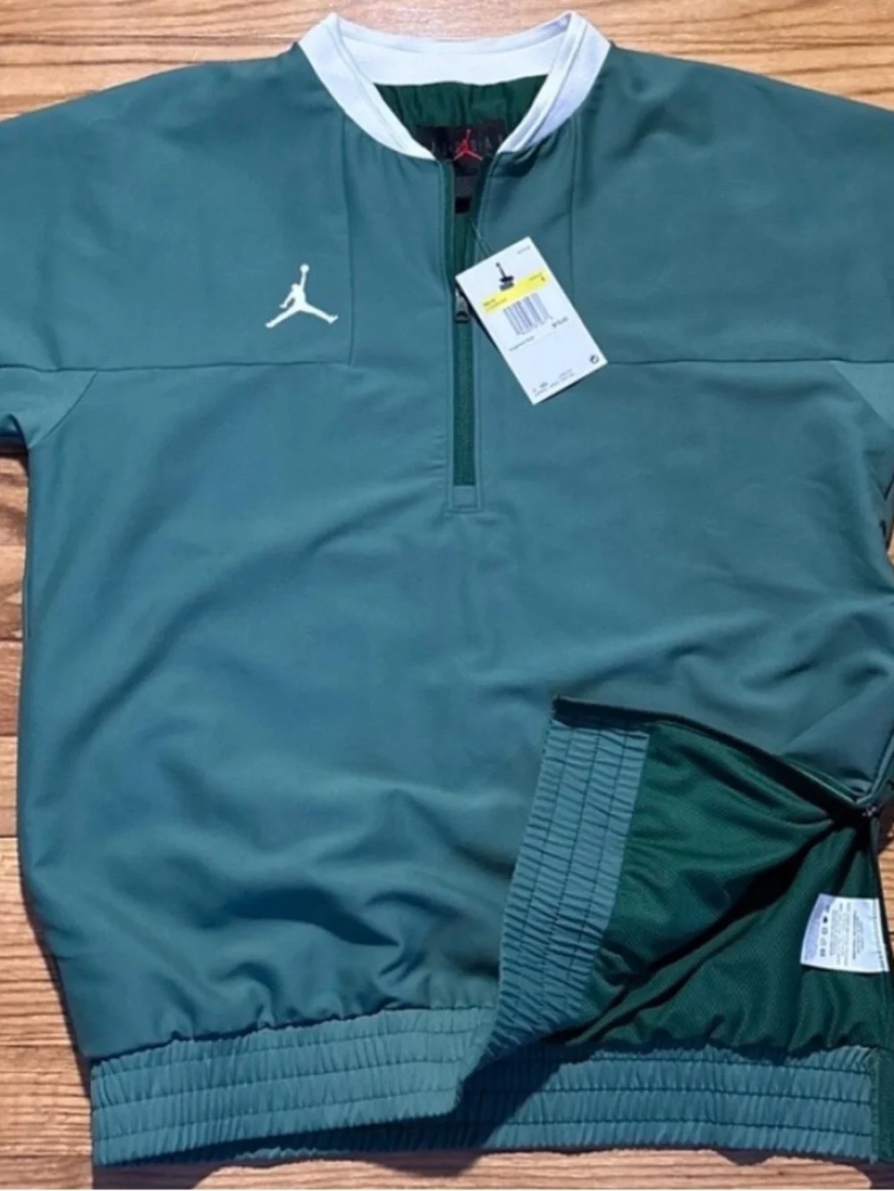 Jordan Team Lightweight pullover Jacket DARK Green W Pockets Men’s Sz S New